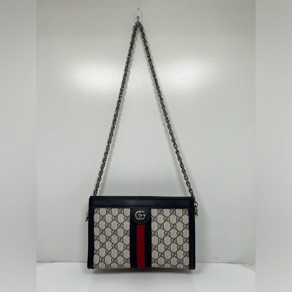 Gucci Ophidia Medium Shoulder Bag GG Supreme Chain Strap - Picture 1 of 12